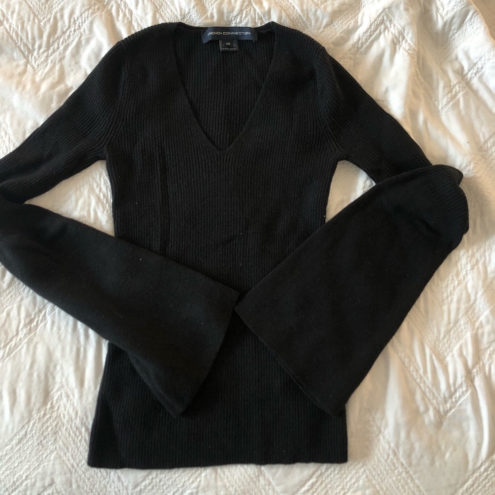 French connection bat sleeve black sweater